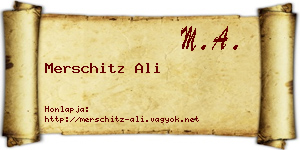 Merschitz Ali névjegykártya